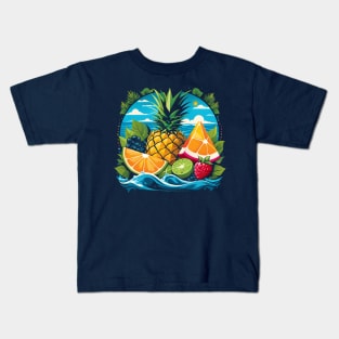 Summer Fruits Summer Vibes Kids T-Shirt